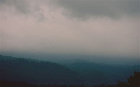 Wallpaper Mist Trees Forest Hills Landscape Overcast Clouds