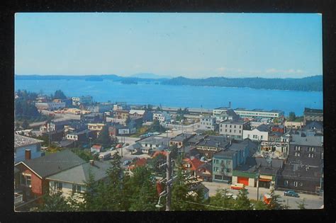 1950s Aerial Of Town Business And Residential Section Harbor Prince