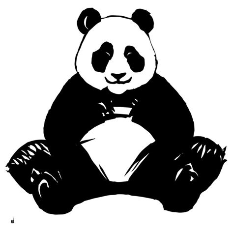 Panda Bonito Com Bambu Desenhado à Mão Desenho Animado Adesivo ícone Conceito Ilustração Isolada