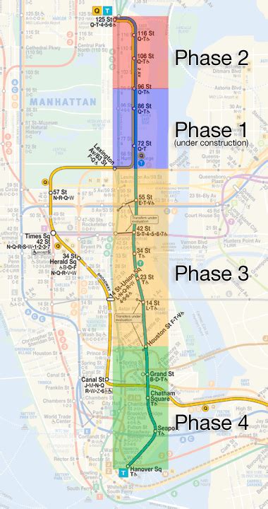 Mta Second Avenue Subway Map Map Vector