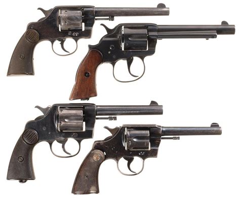 Four Colt Double Action Revolvers A Colt 1892 New Army And Navy