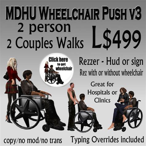 Second Life Marketplace Mdhu Tkd Wheelchair Push V3