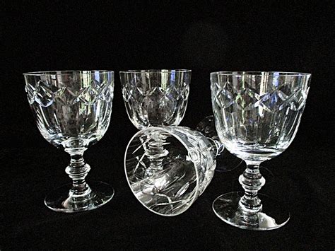 cut crystal stemware tiffin franciscan 17394 4 wine glasses etsy
