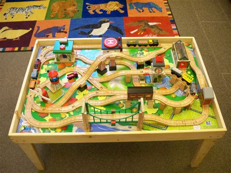 Electric and wooden train set table. Wadsworth Kids: Train Table Donated by Touch of Grayce