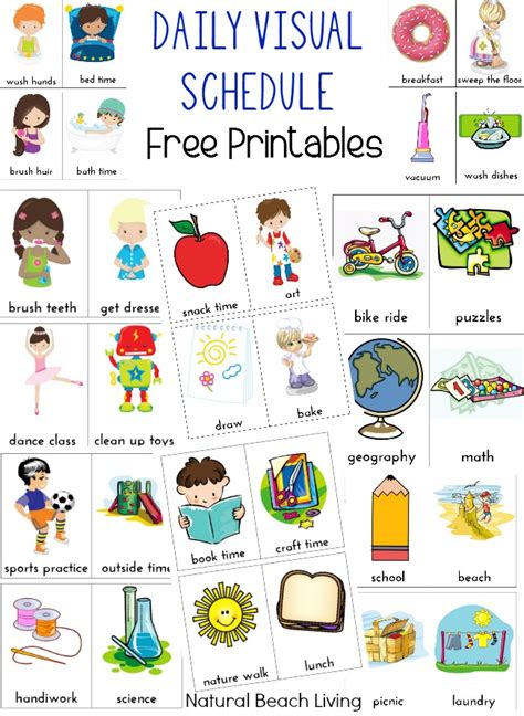 Free visual schedules little puddins free printables. Daily Visual Schedule for Kids Free Printable - Natural ...