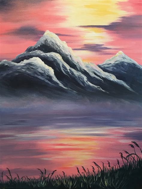 Purple Mountains Majesty Pinots Palette Easy Landscape Paintings