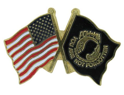 American And Pow Mia Flags Hat Pin Ac 119 Gunship Association
