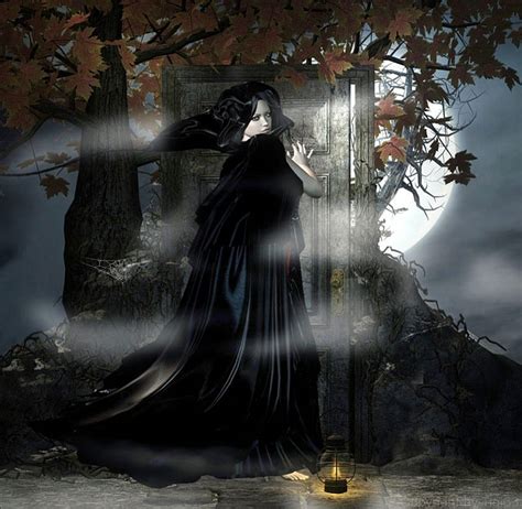 Midnight Fantasy Girl Gothic Dark Moom Trees Fog Hd Wallpaper
