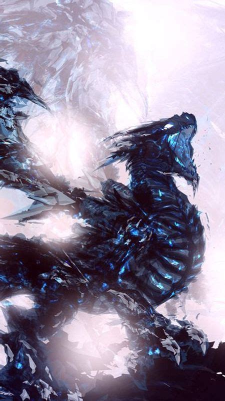 Blue Dragon Skeletal Ice Dragon Wallpaper Download Mobcup