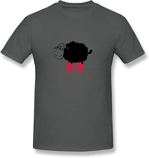Susanmarket Men S Black Sheep Cotton Round Collar T Shirt Xxl Deepheather Clothing
