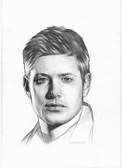 Dean Winchester Fan Art Supernatural Drawings Pencil Portrait