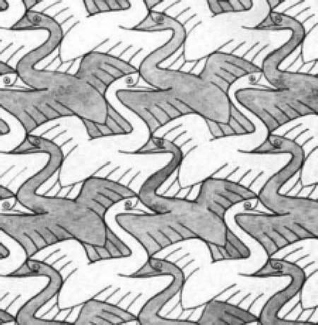 MC Escher Tessellated Swans Tessellation Patterns Mc Escher