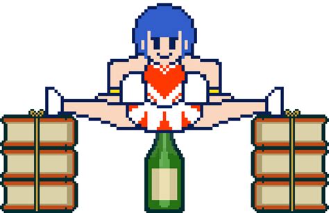 Animated Animated  Pixel Art 1girl Breasts Cheerleader Clothed Female 动图