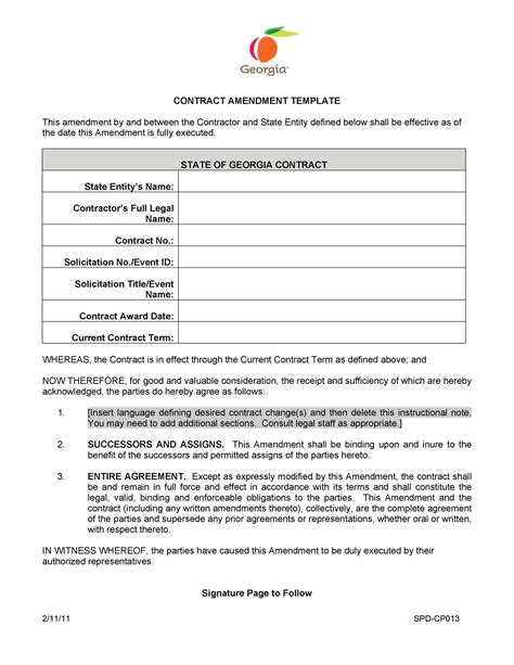 44 Professional Contract Amendment Templates And Samples Templatelab