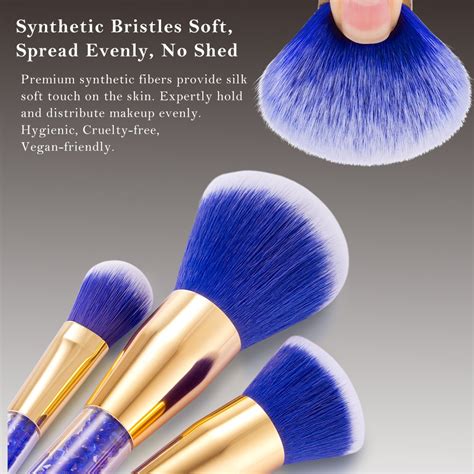 Face Makeup Brushes Sparkling Blue 6 Piece Makeup Brush Set Aooty