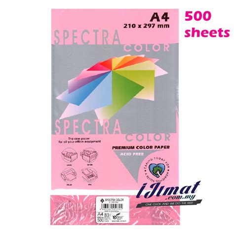 Sinar Spectra A4 Premium Colour Paper 80gsm Light Green Pink 500pcs