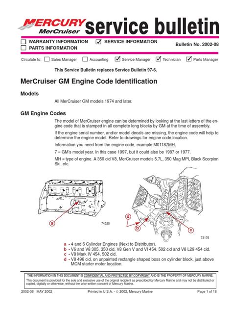 Mercruiser Gm Engine Code Identification Models