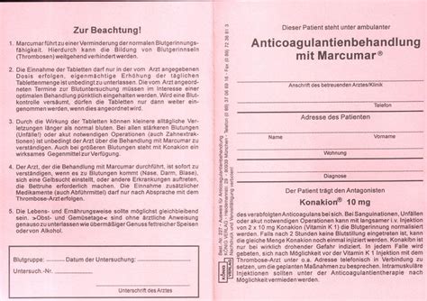 Marcumar, 98 st für 25,45 € kaufen (stand: Marcumar Ausweis Bestellen Meda : admin - FOAM EM RSS - Page 70 / Ten lek zażywany jednocześnie ...