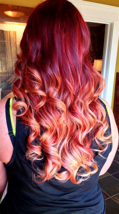 10 Fire Red Ombre Hair Fashion Style