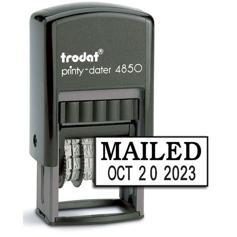 Trodat 4850 Date Stamp With Mailed Self Inking Stamp Black Ink