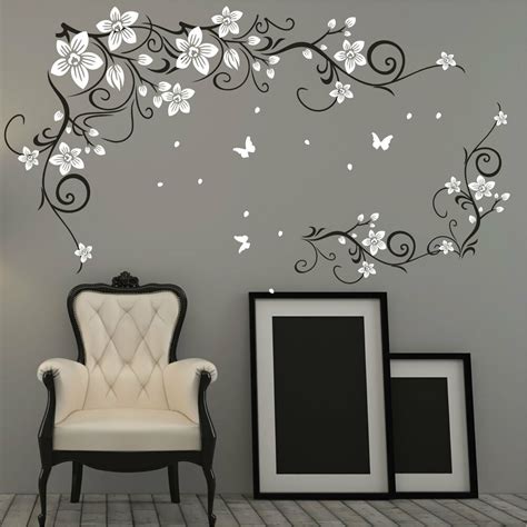 Buy from the wide range of abstract, floral, botanical, religious, birds, cartoons and more types of wall declas & sticker wall stickers price starts from inr 299 Butterfly Vine Flower Vinyl Wall Art Stickers, Wall Decals, Wall Graphics | eBay