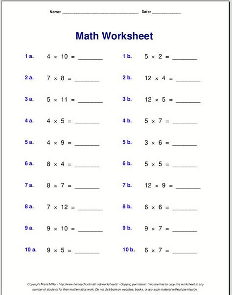 Draws lines instead of points and double lines instead of a simple line. Easy Multiplication Worksheets | Free math worksheets ...