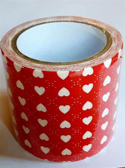 masking tape rood met hartjes a decoratie washi papier tape 48 mm x 4 m