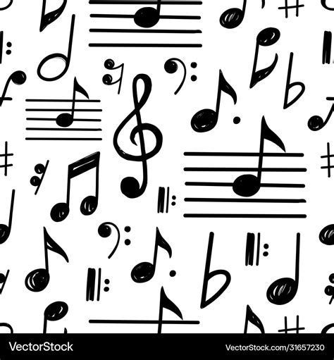 Music Notes Seamless Pattern Royalty Free Vector Image