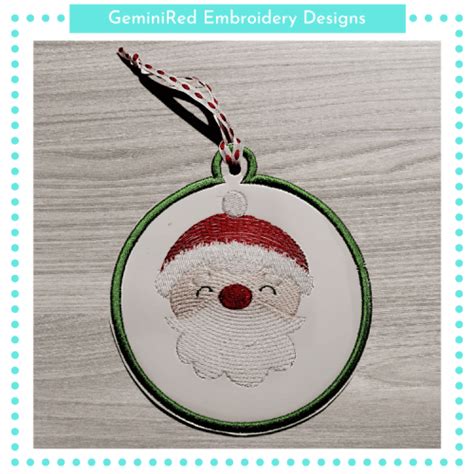 Santa Ornament 4x4 Geminired Embroidery Designs