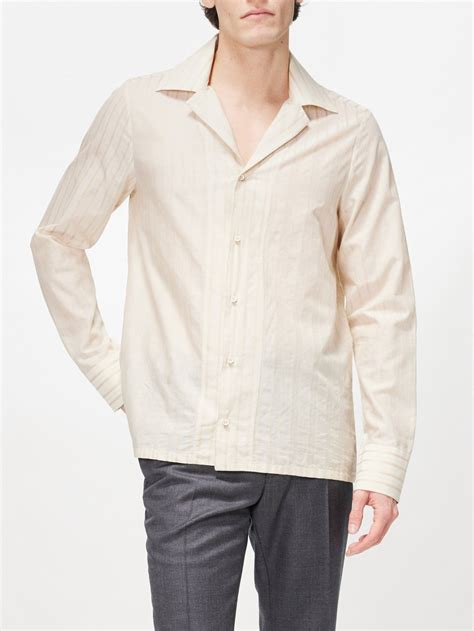 Beige Giulio Striped Cotton Blend Shirt Giuliva Heritage Matchesfashion Us