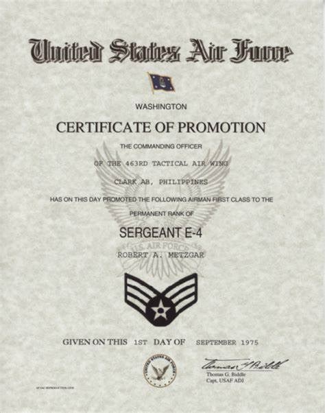 Officer Promotion Certificate Template Army 10 Di 2020 Within Quality