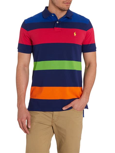 Polo Ralph Lauren Multi Stripe Custom Fit Polo Shirt In Blue For Men Lyst