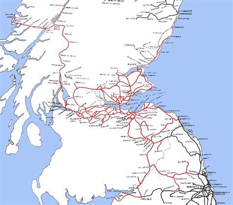 Scottish Rail System Map British Literature Scottish