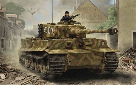 Photo Tanks German Tiger I Late Production Painting Art 1920x1200