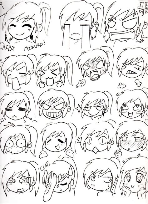 Chibi Mikuro Expressions By Mimi D Drawing Face Expressions Chibi Drawings Cartoon Drawings