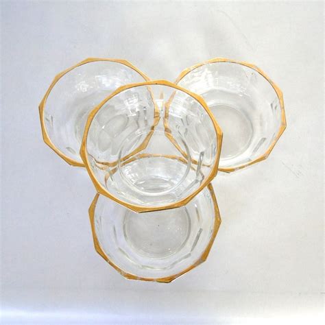 Vintage Bowls Gold Rimmed Clear Glass Bowls Made In Italy