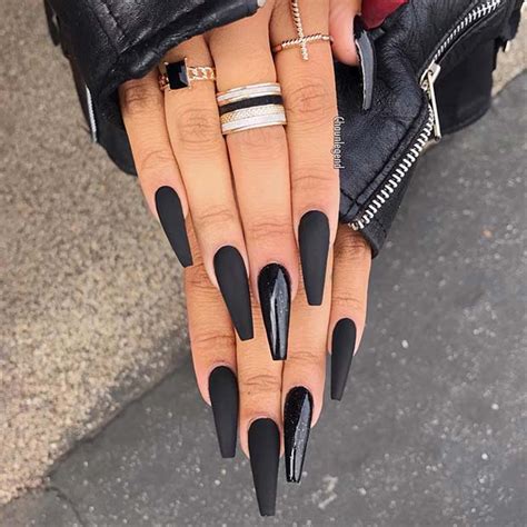Coffin Edgy Black Nail Designs The Coffin Nail Design Is A