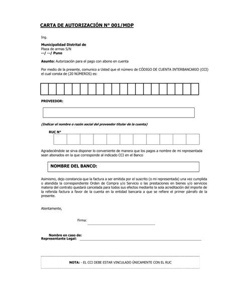Carta Cci Y Declaracion Jurada Formato De Carta Autorizacion Para My