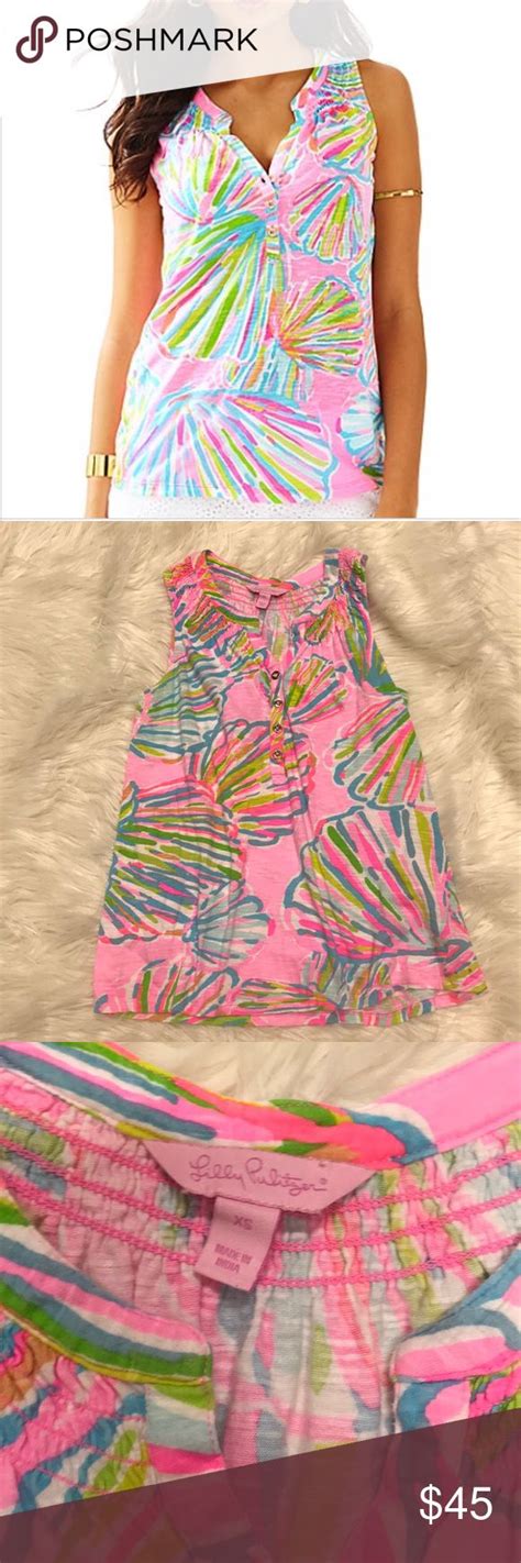 Lilly Pulitzer Essie Top Lilly Pulitzer Seashell Print Lilly