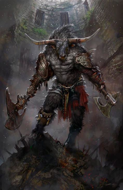 Minotaur With Battle Axes Enemy Monster Mythical Monsters