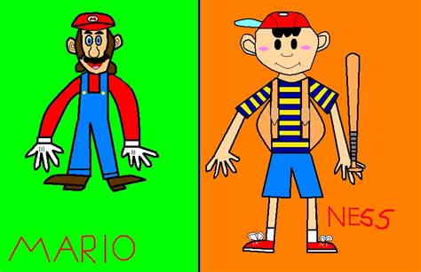 Ssbm Mario And Ness Super Smash Brothers Fan Art 23834056 Fanpop