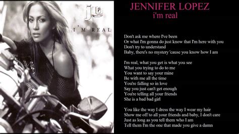 Jennifer Lopez Im Real Lyrics Youtube