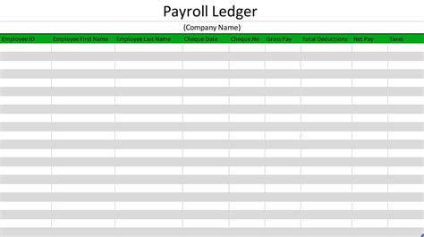 Free Pritntable Payroll Ledger Templates Excel PDF Sample