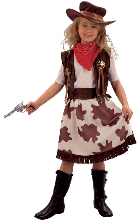 Cowgirl Childs Fancy Dress Kids Wild Western Girls Costume Outfit