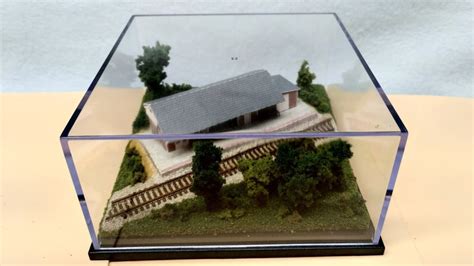 Z Scale Train Station Scene Diorama 2 Display Cube Etsy
