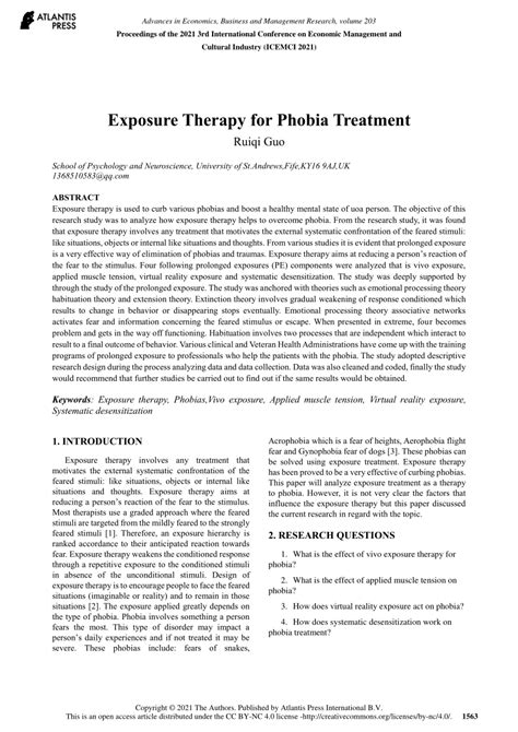 Pdf Exposure Therapy For Phobia Treatment