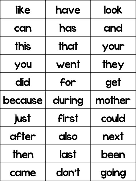 Slobbery First Grade Sight Words Printable Russell Website