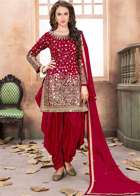 Silk Party Wear Silk Latest Punjabi Suit Design Photos