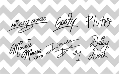 Mickey And Friends Signatureautograph Svg Png  Minnie