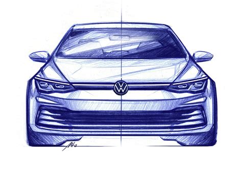 Volkswagen 8th Gen Golf Design Sketch Car Body Design Car Design